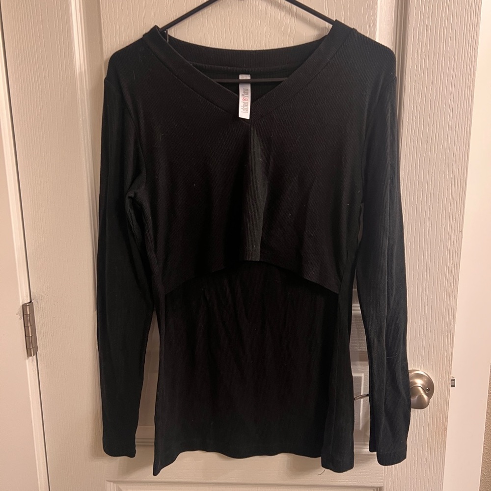 Latched Mama Black Long Sleeve Top